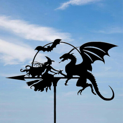 Retro Iron Weather Vane for Garden, Archaic Style Wind Direction Indicator, 70cm 1