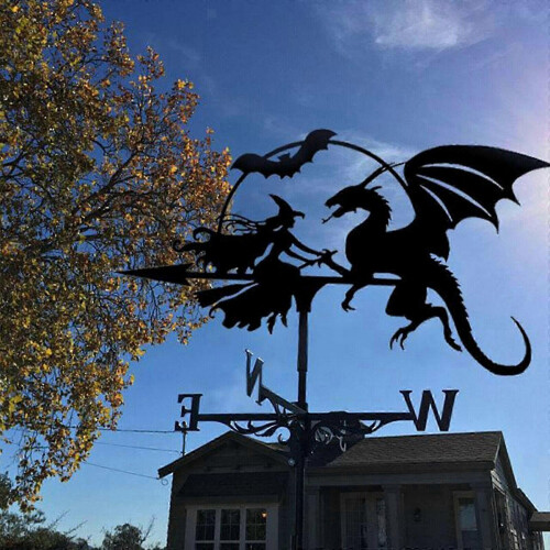 Retro Iron Weather Vane for Garden, Archaic Style Wind Direction Indicator, 70cm 2