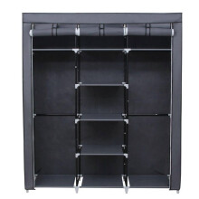 Armario de almacenamiento ropero 175 x 150 x 45 cm gris
