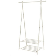 Portant penderie à vêtement porte-manteau chaussures étagère couleur crème 12_0000889