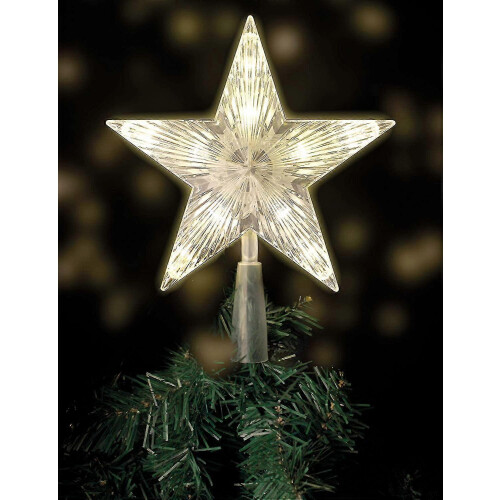 Christmas Tree Top With 10 Leds With Power Plug - 18 X 22 Cm