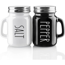 4 oz Navy Blue Glass Salt and Pepper Shakers Set with