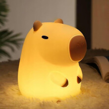 New Capybara Night Light, Cute Silicone Lamp Nursery Capybara Animal Lamp For Kids Room, Rechargeable Squishy Touch Control Lamp