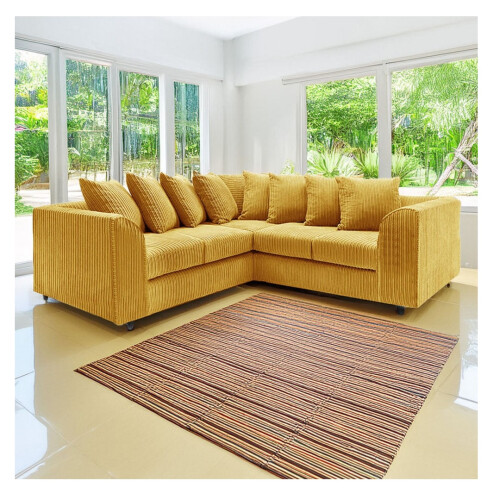 Furniture 786 Jumbo Cord Scatter Back 2c2 Corner Sofa Mustard