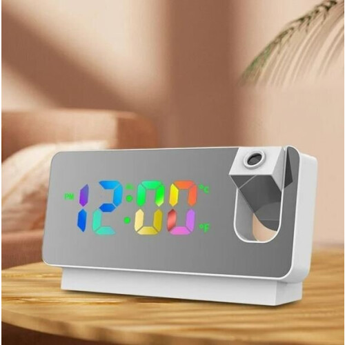 Projection Alarm Clock with 180 Rotating Projector, LED Display, Wall & Ceiling Time Projection, Temperature Sensor 1