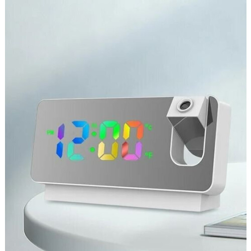 Projection Alarm Clock with 180 Rotating Projector, LED Display, Wall & Ceiling Time Projection, Temperature Sensor 2