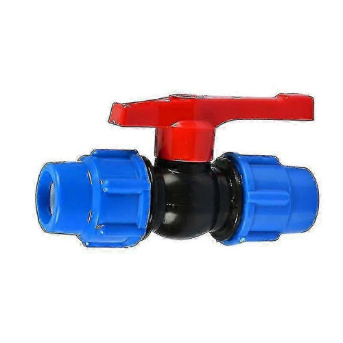 Plastic Ball Valve for 32mm Compression Hose, One-Piece Design for Hydroponics and Irrigation 1