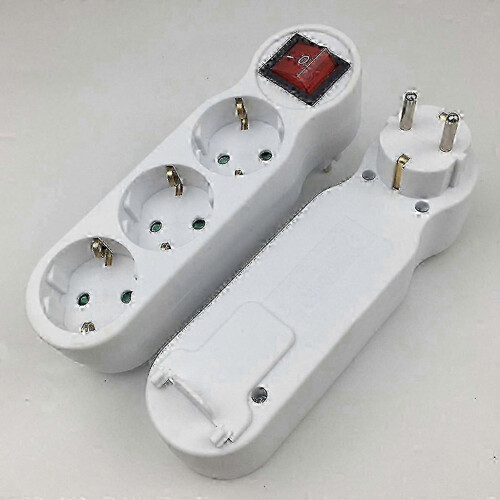 3 Way Socket Adapter with Switch, Round Multi Plug Power Distributor, Flame Retardant PP, 140g 17.9x5x8.5cm 1