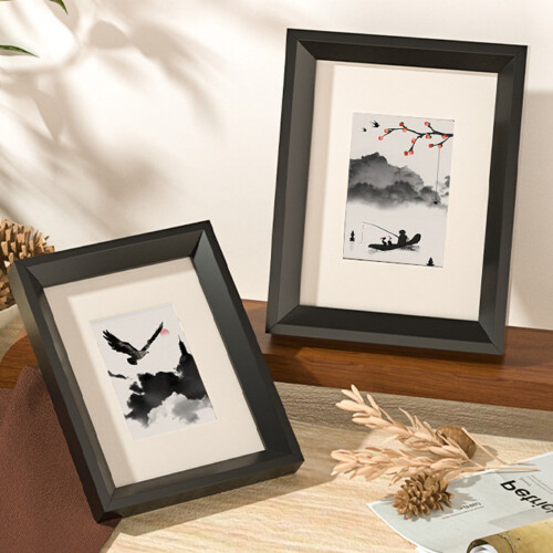 Photo Frame Black White Oak Walnut 4x6 Inches 2