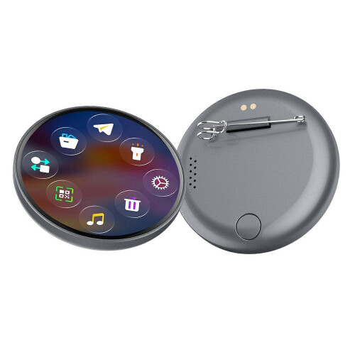 Badge digitale E-Ink con schermo circolare, Bluetooth 5.0, LED e ricarica USB per cosplay ed eventi 1