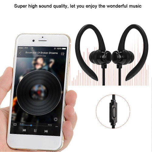 Sport Earphones with Anti-Tangle Cord, Comfortable Ear Hook, Multi-Function Button for Music/Calls 2