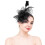 Μαύρο Fascinator με κορδέλα από πλέγμα και κλιπ μαλλιών 1