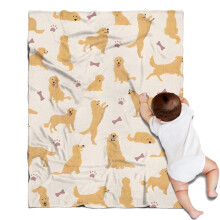 Golden Retriever Bones & Paws Lammwoll-Überwurfdecke 40x30