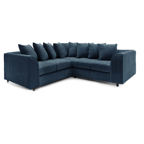 Furniture 786 Jumbo Cord Scatter Back 2c2 Corner Sofa Navy 1