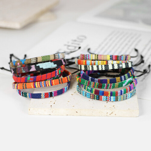 Boho Wrap Armbånd Sett Justerbart Vanntett Vevd 2