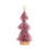 Miniature Christmas Tree Pink with Snow and Wood Base 2