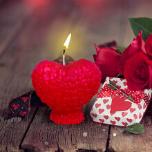Szív alakú, rózsaillatú szójagyertya – 1 darab