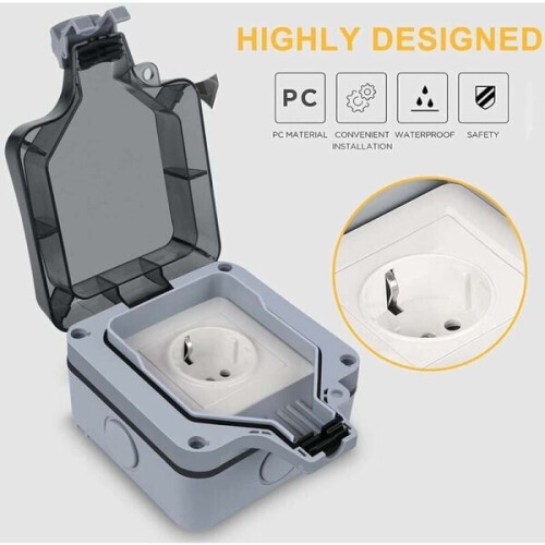 IP66 Electrical Switch Compatible with DE Socket, 10-16A 250V, 50 MOhm Insulation Resistance 2