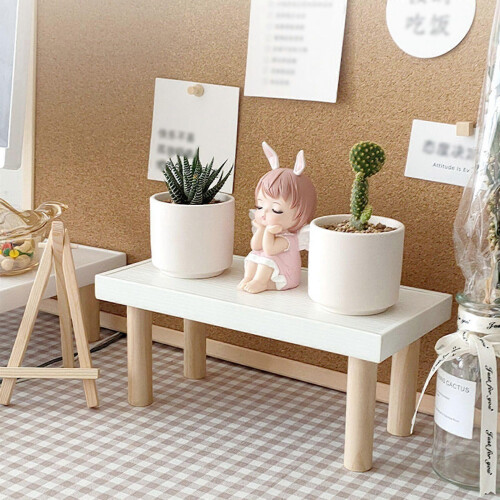 Small Planter Stand, Solid Wood Bench Style Display for Indoor Outdoor Plants & Decor 2