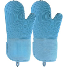 Silicone Oven Mitts 13.6" Heat Resistant to 500F 2 Pack
