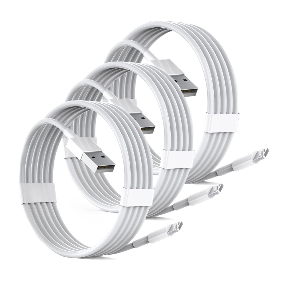 Iphone Lightning Cable 6Ft 3-Pack White 9058772284648