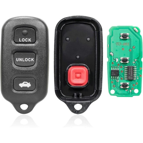 Keyless Entry Remote Control compatible with Toyota 2002-2007 2 Pack Replacement with Fast Response Chip 2