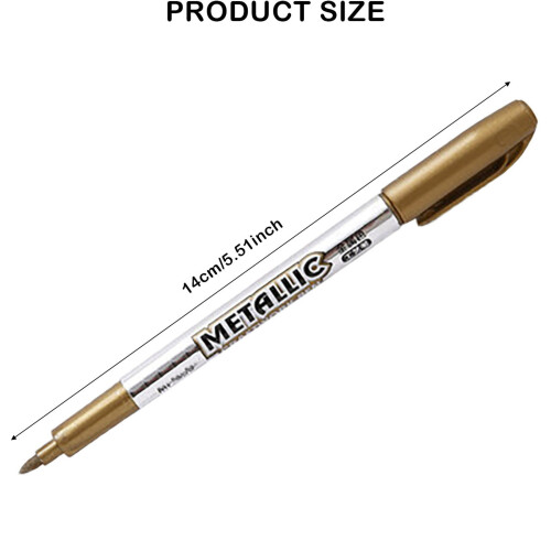 Yakbaofuo Metallic Marker Pens Silver Gold 2-Pack 2