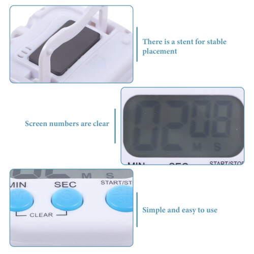 Cronometru digital de bucătărie – ABS, compact, alb 2