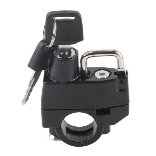 Motorcycle Helmet Lock with 2 Keys Compatible with 22mm Handlebars, Compact and Portable 1