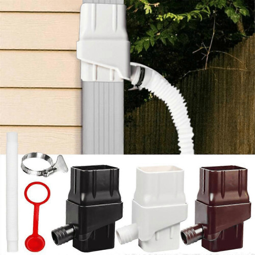 Rain Water Collection Barrel Adjustable Downpipe Diverter Kit for Garden Storage 1