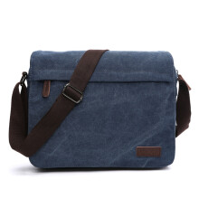Umhängetasche Umhängetasche aus Canvas und Leder DarkBlue