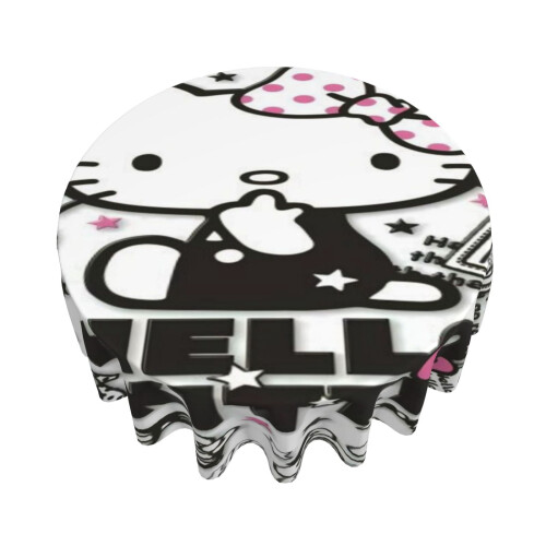 Hello Kitty Round Tablecloth 60 in, Polyester 2
