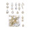 Christmas Tree Ornaments Set Silver White 16 pcs 2