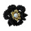 Modischer Acryl-Perlenring mit Blumenmuster. Eleganter-Schwarz 1