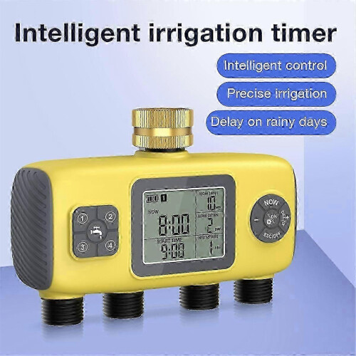Programmable 4-Zone Garden Drip Irrigation Controller with Imperial Thread for Rainwater Connection 1