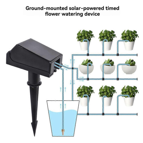Solar Automatic Watering Device with Timer, 2000mAh Battery, Solar Charging for Garden Lawn Pots 2