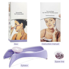 Épilateur manuel à fil pour l'épilation du visage et des jambes, appareil à fil de coton réutilisable