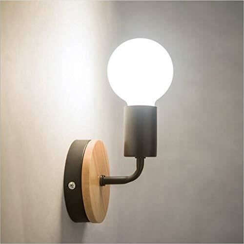 Loft Simplicity E27 LED-wandlamp in zwart - Set van 2 2