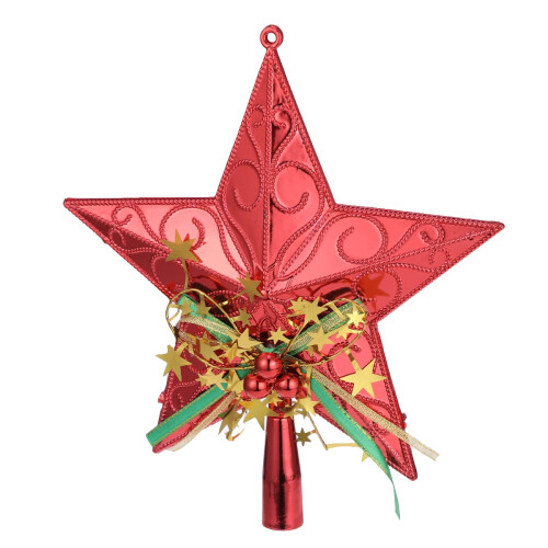 Plastic Christmas Tree Star Topper 20cm Red 1