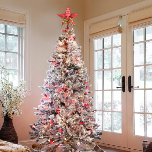Plastic Christmas Tree Star Topper 20cm Red 2