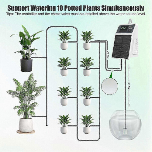 Solar Automatic Drip Irrigation Kit with Timer for Garden Balcony Indoor Plants 2