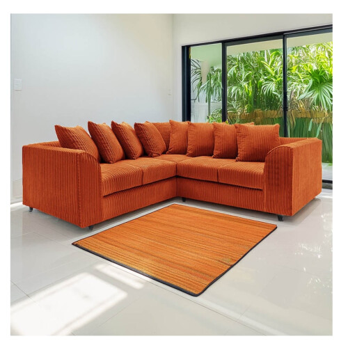 Furniture 786 Jumbo Cord Scatter Back 2c2 Corner Sofa Orange