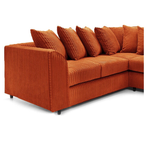 Furniture 786 Jumbo Cord Scatter Back 2c2 Corner Sofa Orange 2