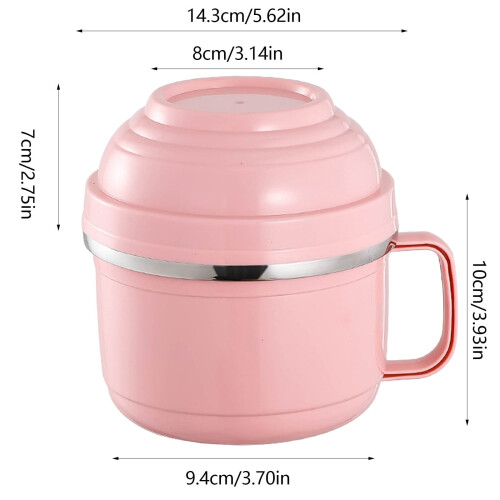 Mikrovågssoppmugg med lock och rostfritt foder – 1-pack 2