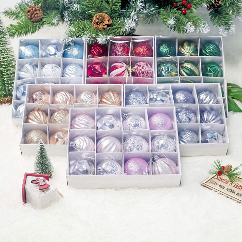Rose Gold Christmas Tree Ornaments 2.4 Inch 12 Pack 2
