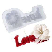 Silikonform für 3D-Liebesbrief und Hibiskusblütenform,