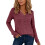 Womens Vintage Knit Tops Babydoll Pullover Button Down-Red S 1