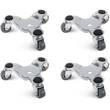 4 Pack 6 Inch Steel Tri-dolly Set For Moving Furniture And Appliances 220lbs Load Capacity