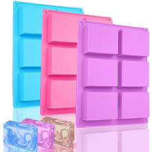 3 Pcs Soap Moulds Silicone, Soap Mould 6-cavity Rectangle Silicone Mould