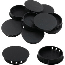 10pcs Black Hole Plugs 50mm/2" Plastic Round Flush Type Snap In Locking Hole Tube Blanking End Caps Sx